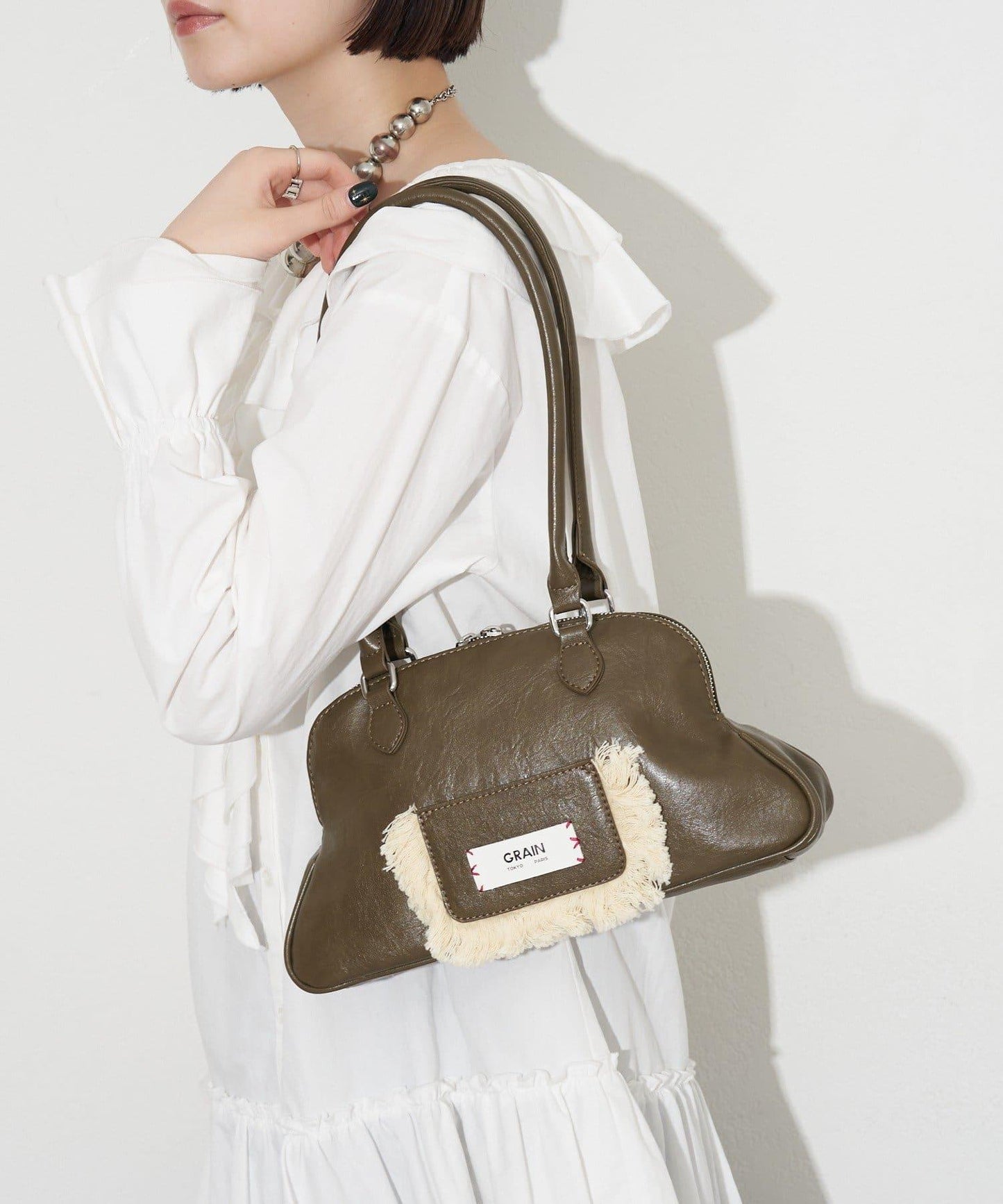 GRAIN/グレイン 流蘇變形手提包