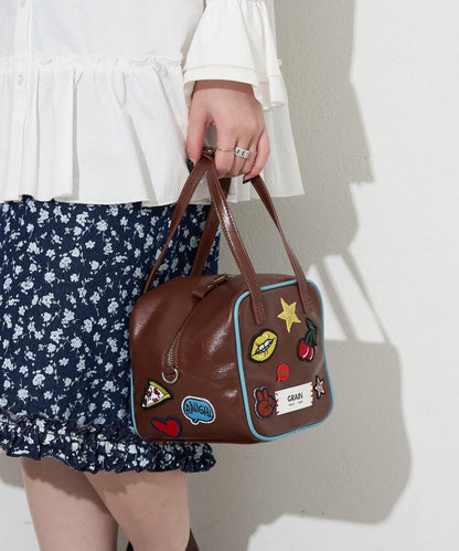 GRAIN/グレイン 2WAY 拼貼徽章方形單肩包