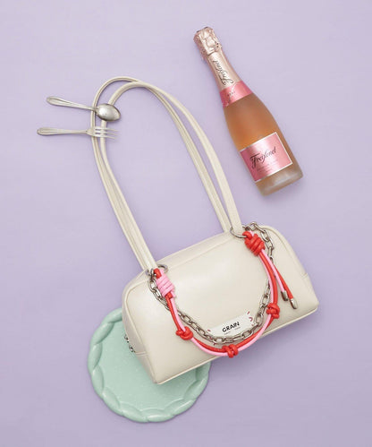 GRAIN/グレイン 配色皮革鏈條波士頓包