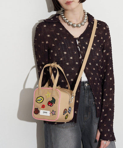 GRAIN/グレイン 2WAY 拼貼徽章方形單肩包