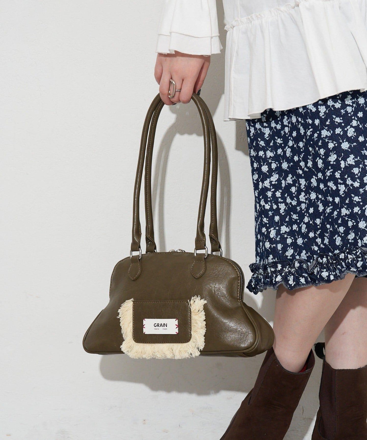 GRAIN/グレイン 流蘇變形手提包