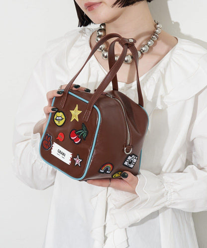 GRAIN/グレイン 2WAY 拼貼徽章方形單肩包