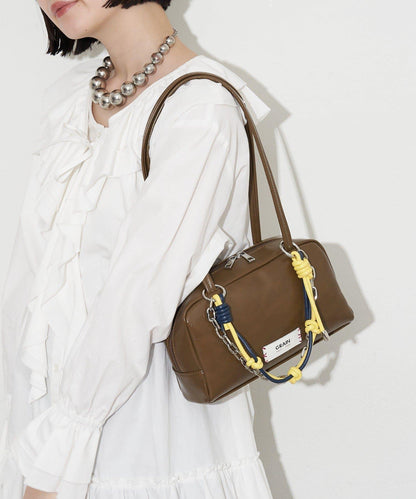 GRAIN/グレイン 配色皮革鏈條波士頓包