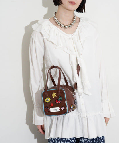 GRAIN/グレイン 2WAY 拼貼徽章方形單肩包