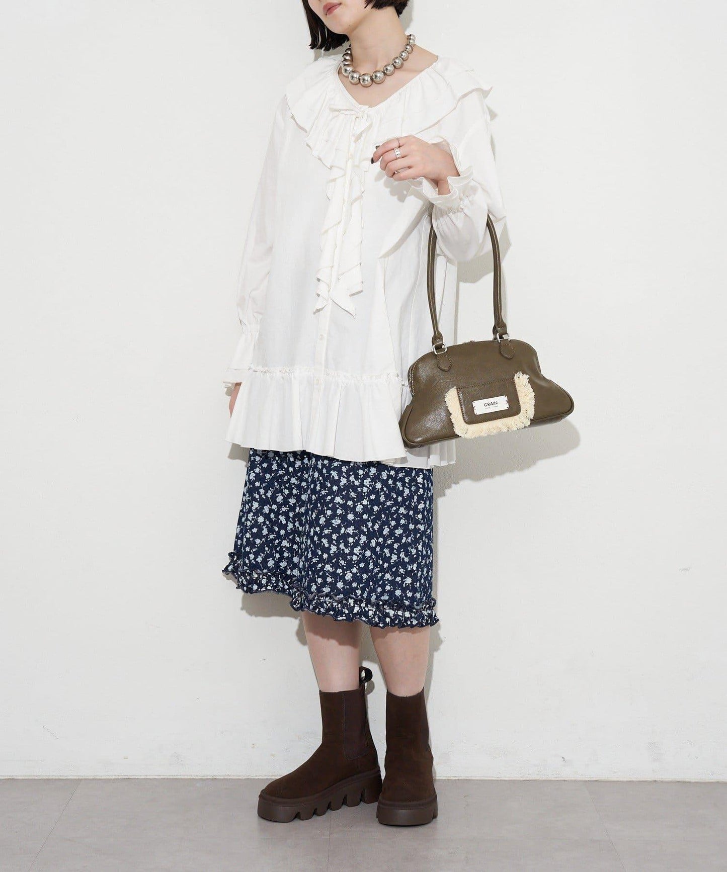 GRAIN/グレイン 流蘇變形手提包