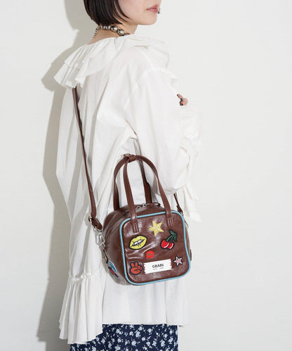 GRAIN/グレイン 2WAY 拼貼徽章方形單肩包