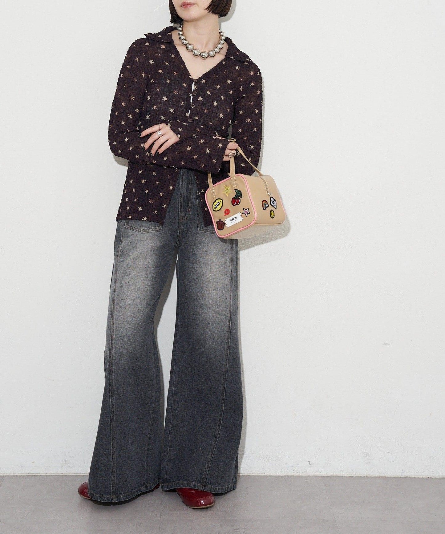 GRAIN/グレイン 2WAY 拼貼徽章方形單肩包