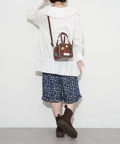 GRAIN/グレイン 2WAY 拼貼徽章方形單肩包