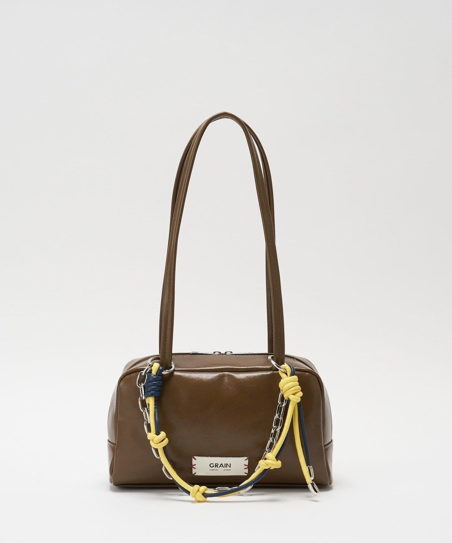 GRAIN/グレイン 配色皮革鏈條波士頓包