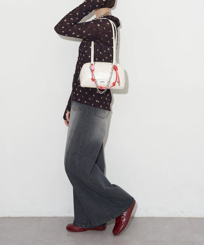 GRAIN/グレイン 配色皮革鏈條波士頓包