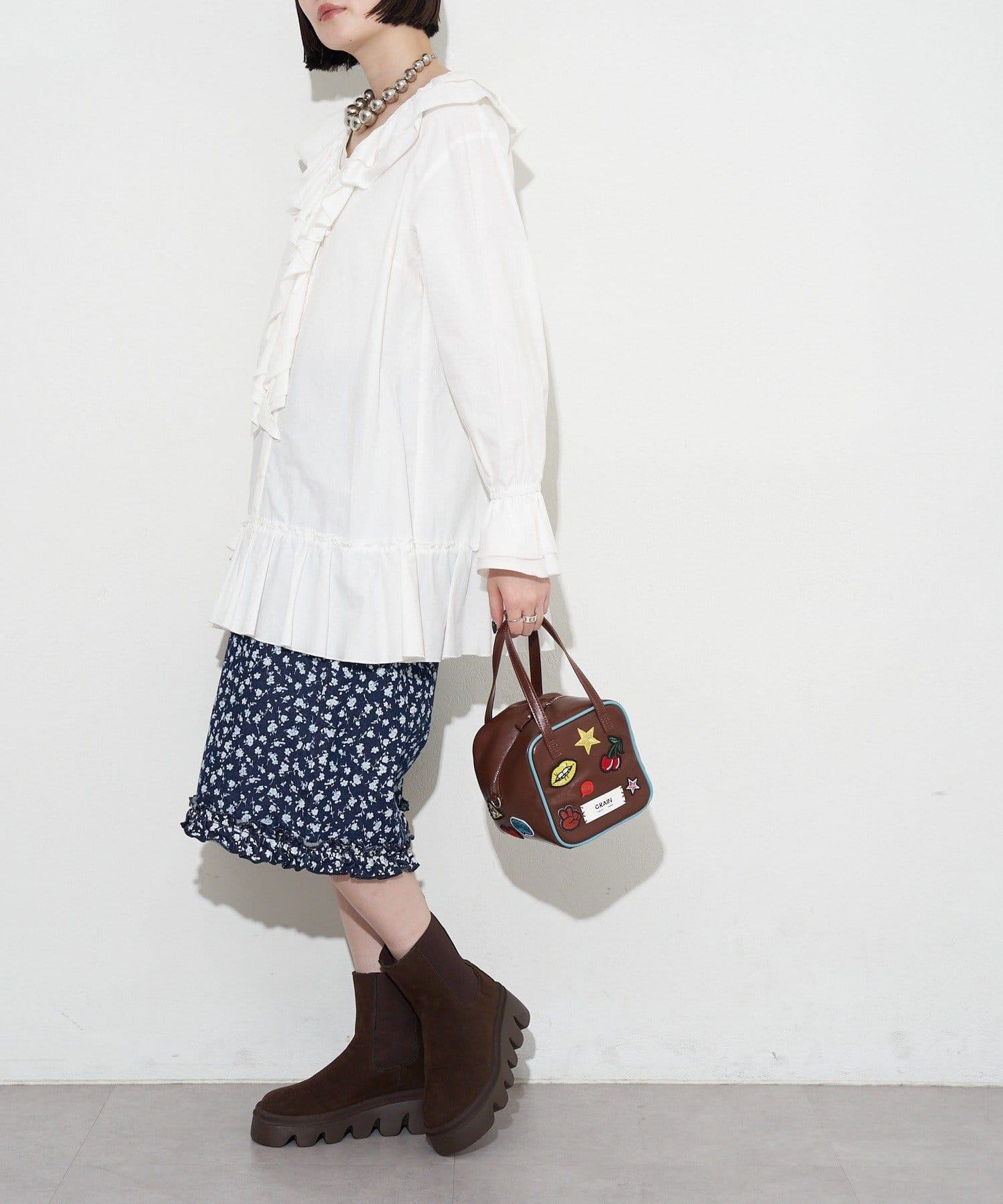 GRAIN/グレイン 2WAY 拼貼徽章方形單肩包