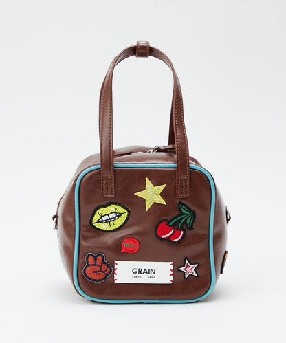 GRAIN/グレイン 2WAY 拼貼徽章方形單肩包