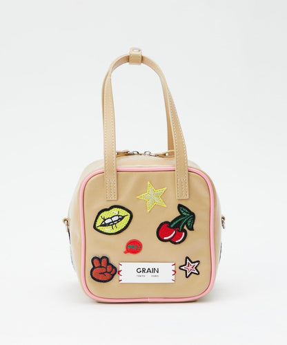 GRAIN/グレイン 2WAY 拼貼徽章方形單肩包