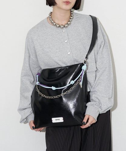 GRAIN 配色皮革鏈條 2WAY 單肩包