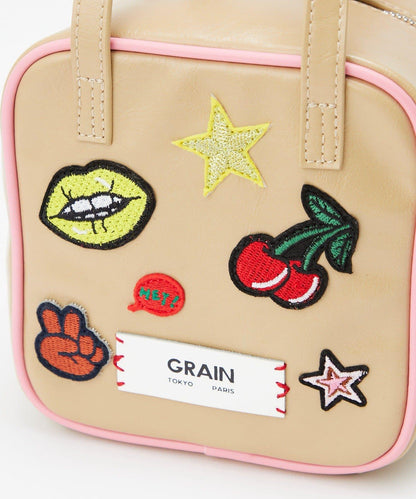 GRAIN/グレイン 2WAY 拼貼徽章方形單肩包