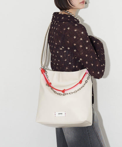 GRAIN 配色皮革鏈條 2WAY 單肩包