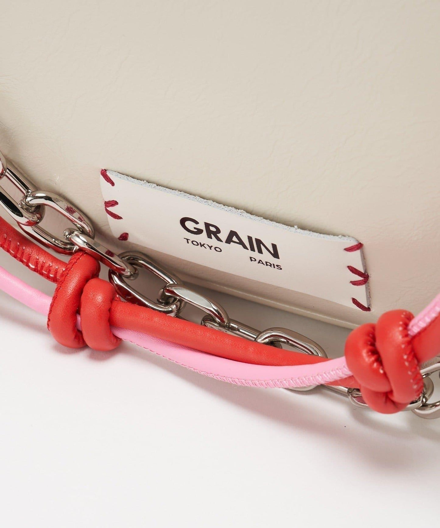 GRAIN/グレイン 配色皮革鏈條波士頓包