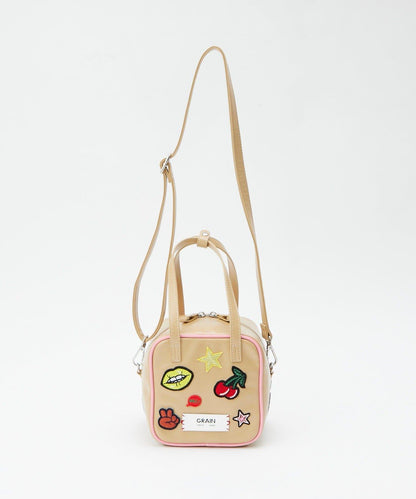 GRAIN/グレイン 2WAY 拼貼徽章方形單肩包