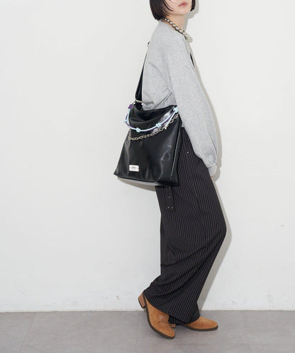 GRAIN 配色皮革鏈條 2WAY 單肩包