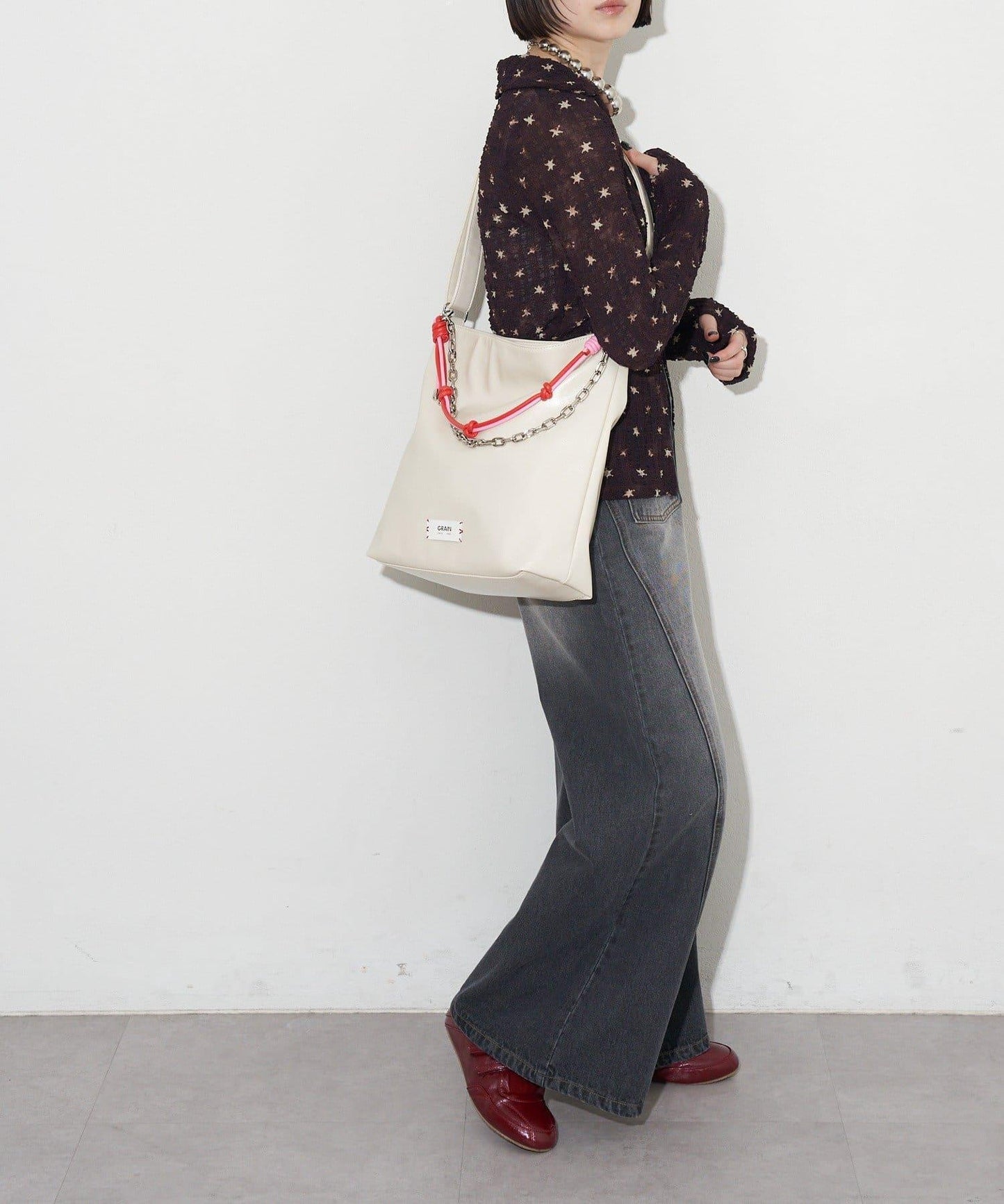 GRAIN 配色皮革鏈條 2WAY 單肩包