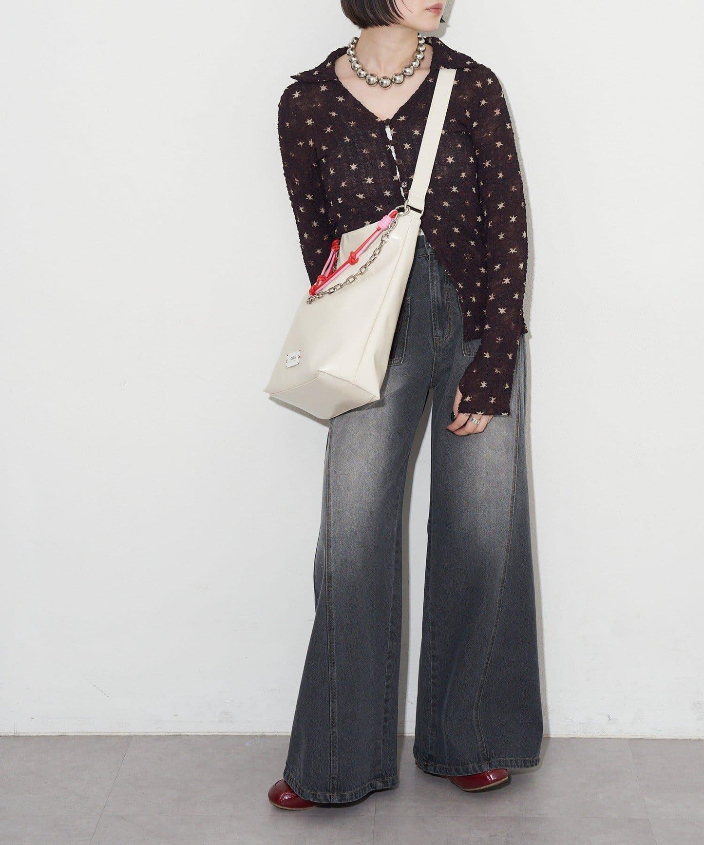 GRAIN 配色皮革鏈條 2WAY 單肩包