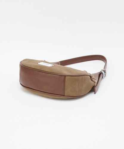 GRAIN/グレイン 麂皮拼接網紗手提包