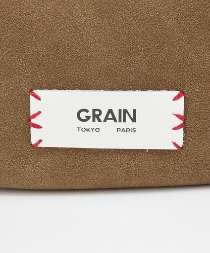 GRAIN/グレイン 麂皮拼接網紗手提包