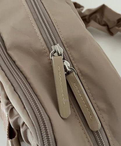 SAPON 防潑水 蝴蝶結抽褶 單肩包