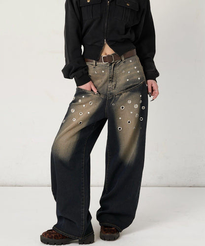 EYELET SLAPOKE BLAST DENIM 牛仔褲