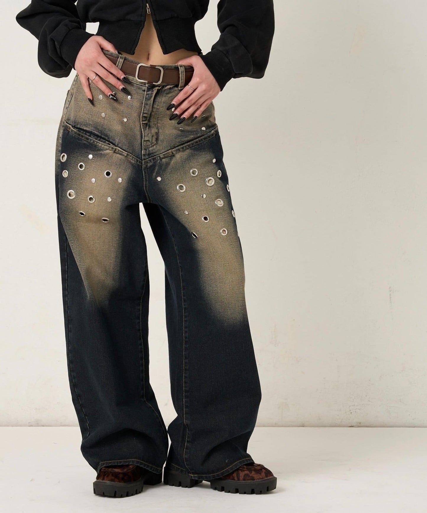 EYELET SLAPOKE BLAST DENIM 牛仔褲