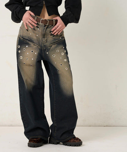 EYELET SLAPOKE BLAST DENIM 牛仔褲