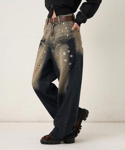 EYELET SLAPOKE BLAST DENIM 牛仔褲