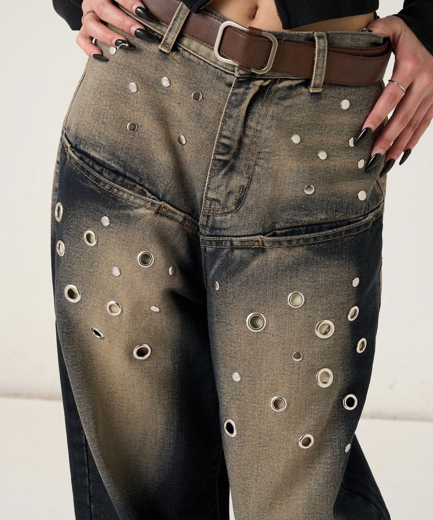 EYELET SLAPOKE BLAST DENIM 牛仔褲
