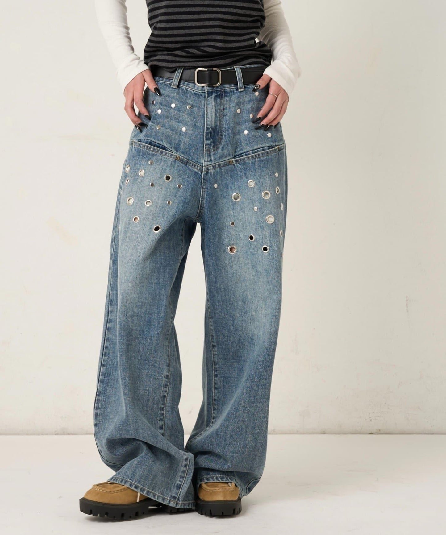 EYELET SLAPOKE BLAST DENIM 牛仔褲