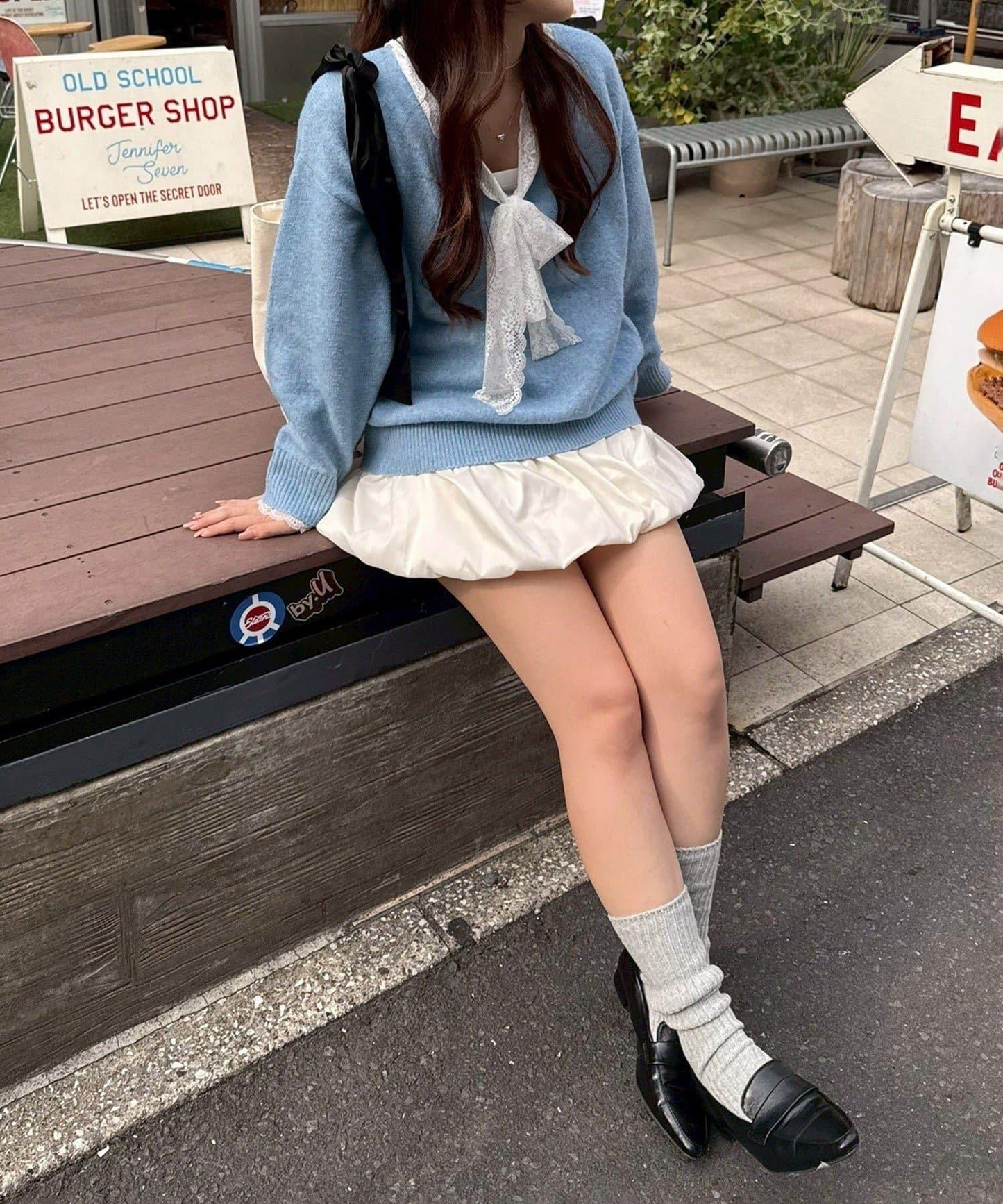 RMAF 泡泡廓形 蕾絲下襬 迷你連衣裙