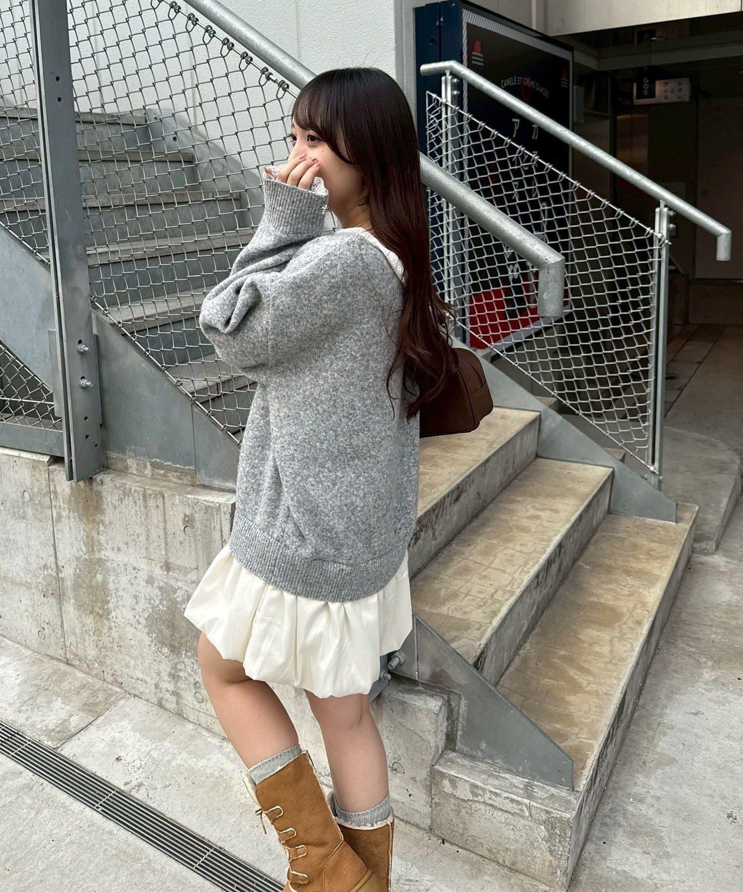 RMAF 泡泡廓形 蕾絲下襬 迷你連衣裙