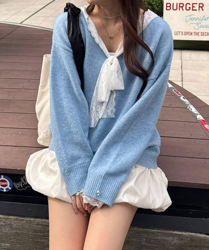 RMAF 泡泡廓形 蕾絲下襬 迷你連衣裙