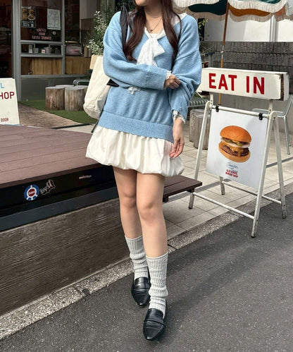 RMAF 泡泡廓形 蕾絲下襬 迷你連衣裙