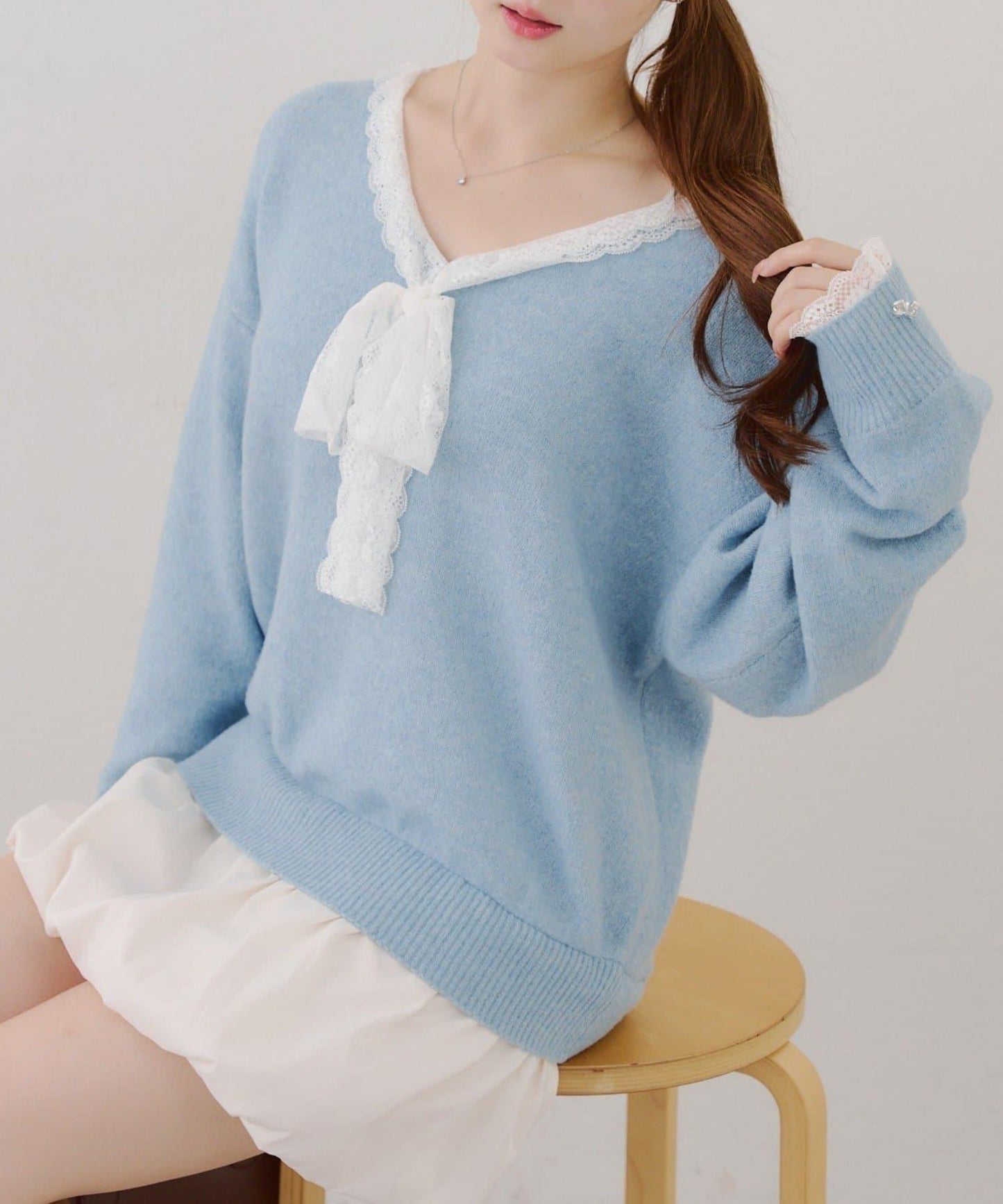 RMAF 泡泡廓形 蕾絲下襬 迷你連衣裙