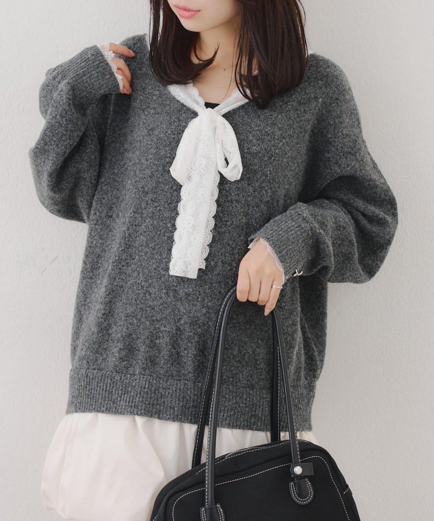 RMAF 泡泡廓形 蕾絲下襬 迷你連衣裙