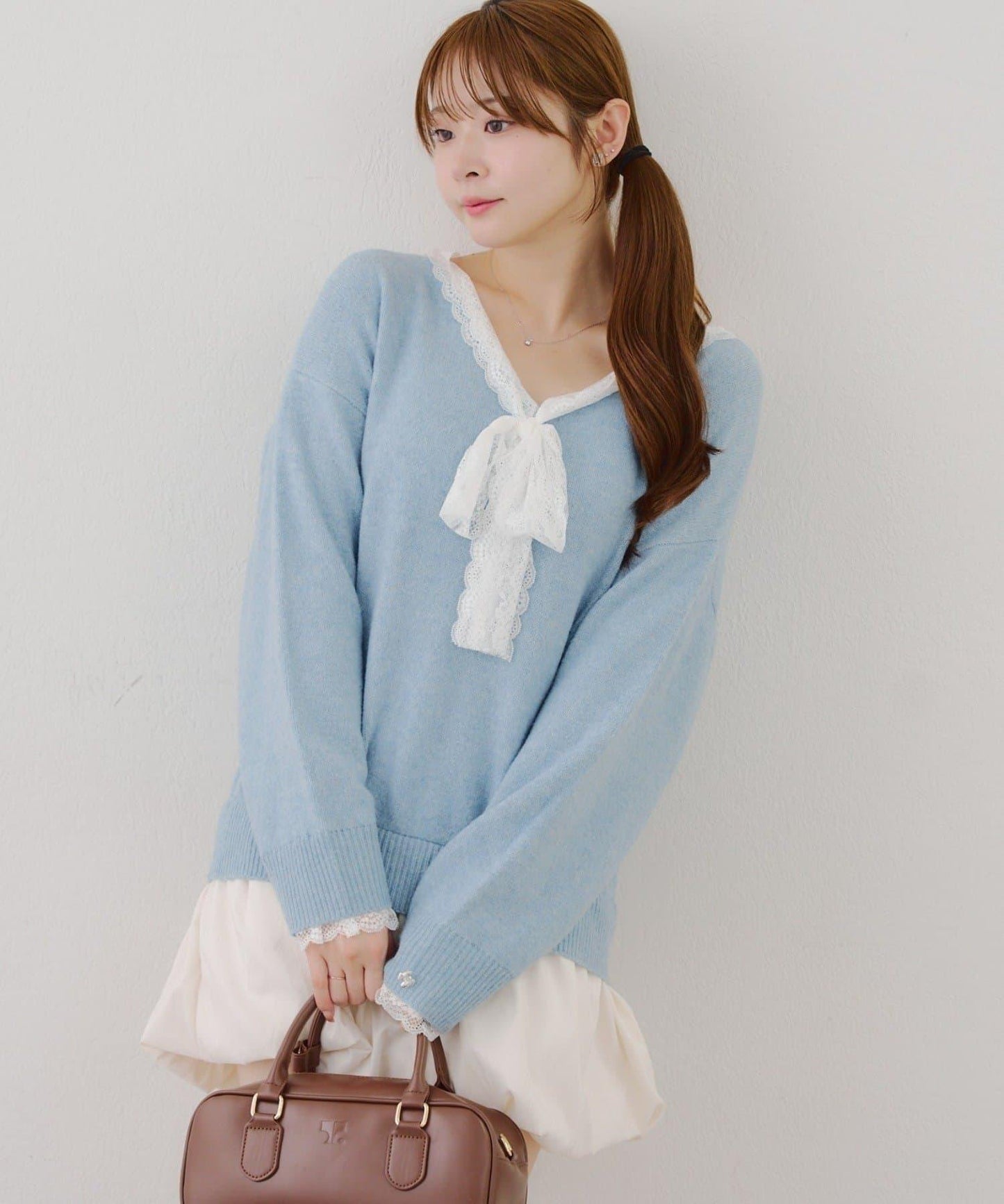 RMAF 泡泡廓形 蕾絲下襬 迷你連衣裙