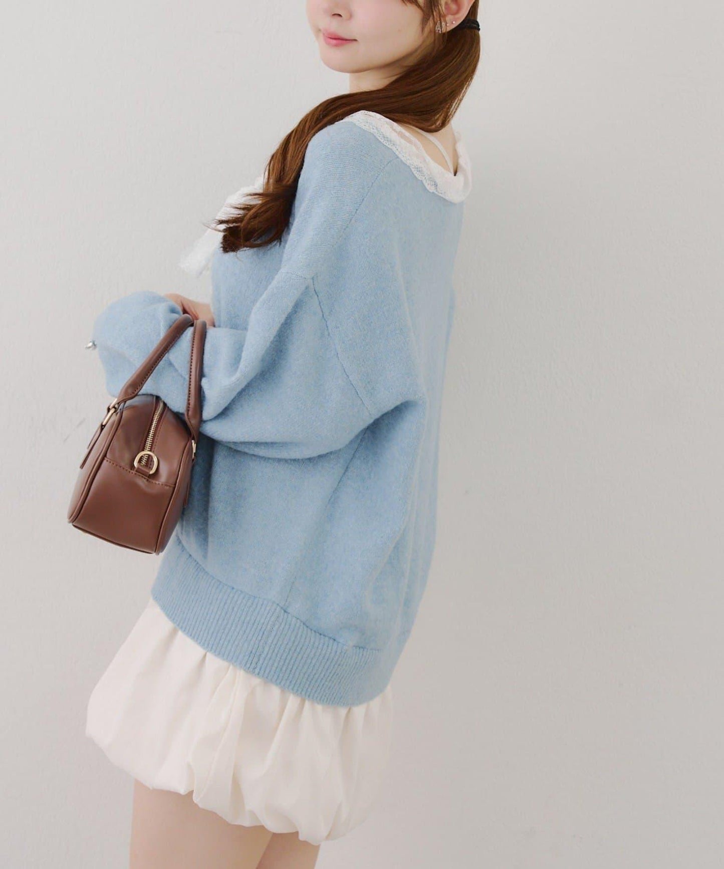 RMAF 泡泡廓形 蕾絲下襬 迷你連衣裙