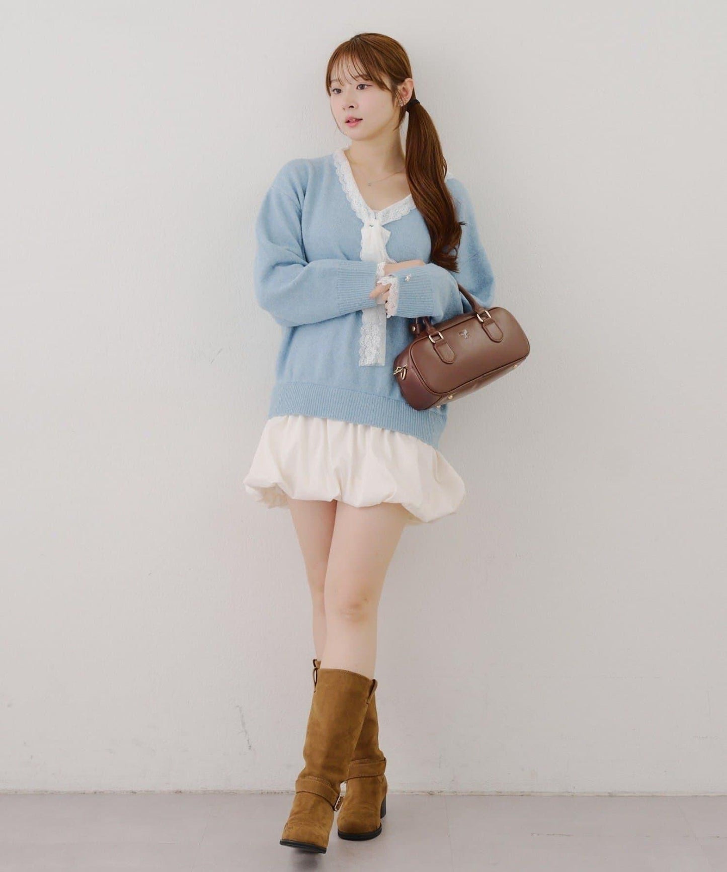 RMAF 泡泡廓形 蕾絲下襬 迷你連衣裙