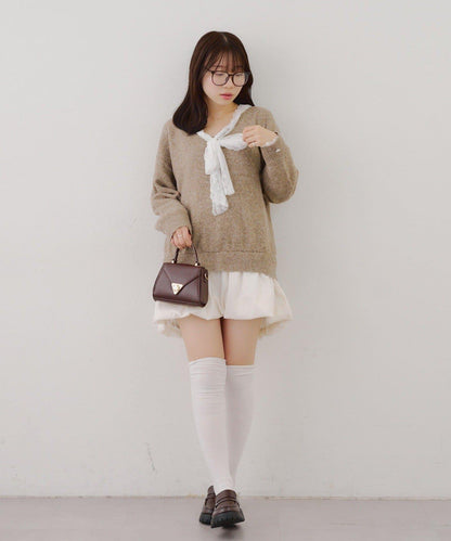 RMAF 泡泡廓形 蕾絲下襬 迷你連衣裙