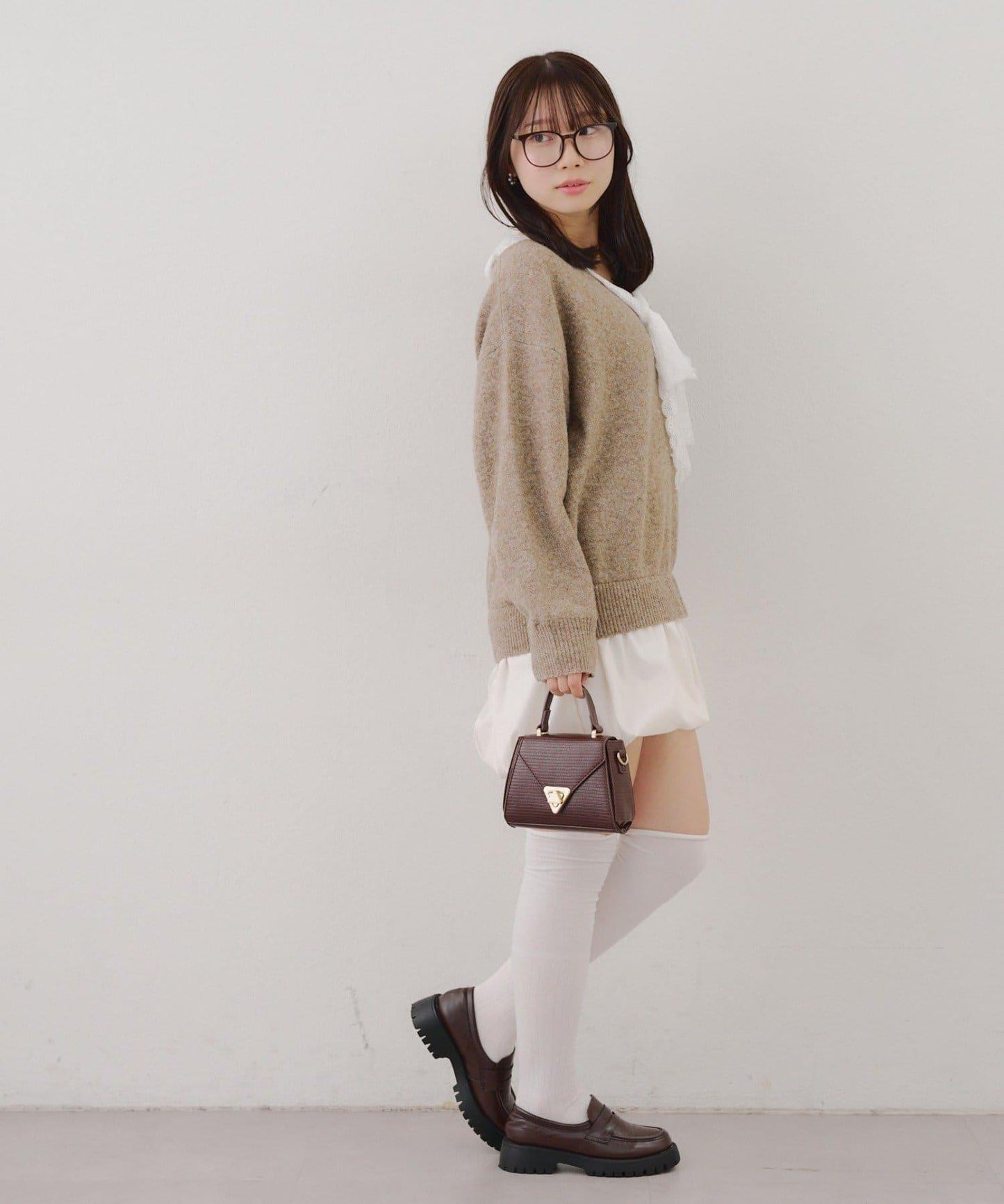 RMAF 泡泡廓形 蕾絲下襬 迷你連衣裙