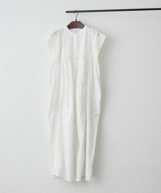 NAO India Series 打褶袖 蕾絲前扣 連衣裙