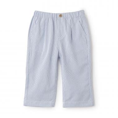 條紋 腰部褶皺 休閒褲