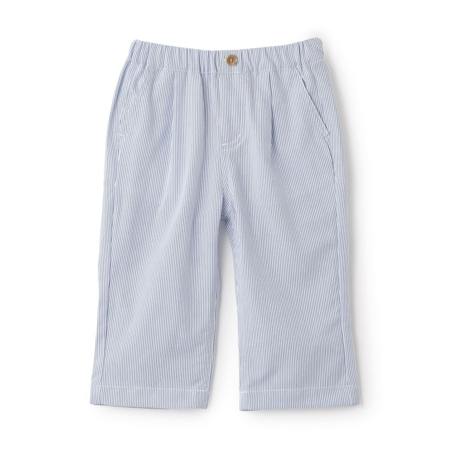 條紋 腰部褶皺 休閒褲