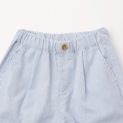 條紋 腰部褶皺 休閒褲