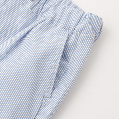 條紋 腰部褶皺 休閒褲